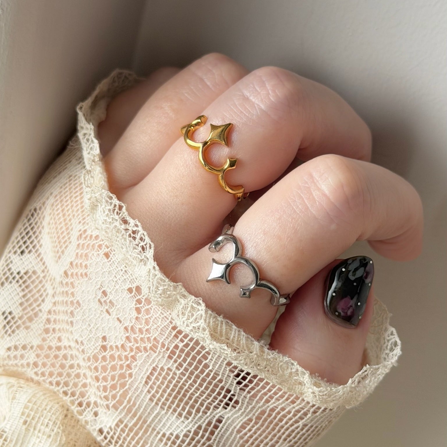 tiara ring silver
