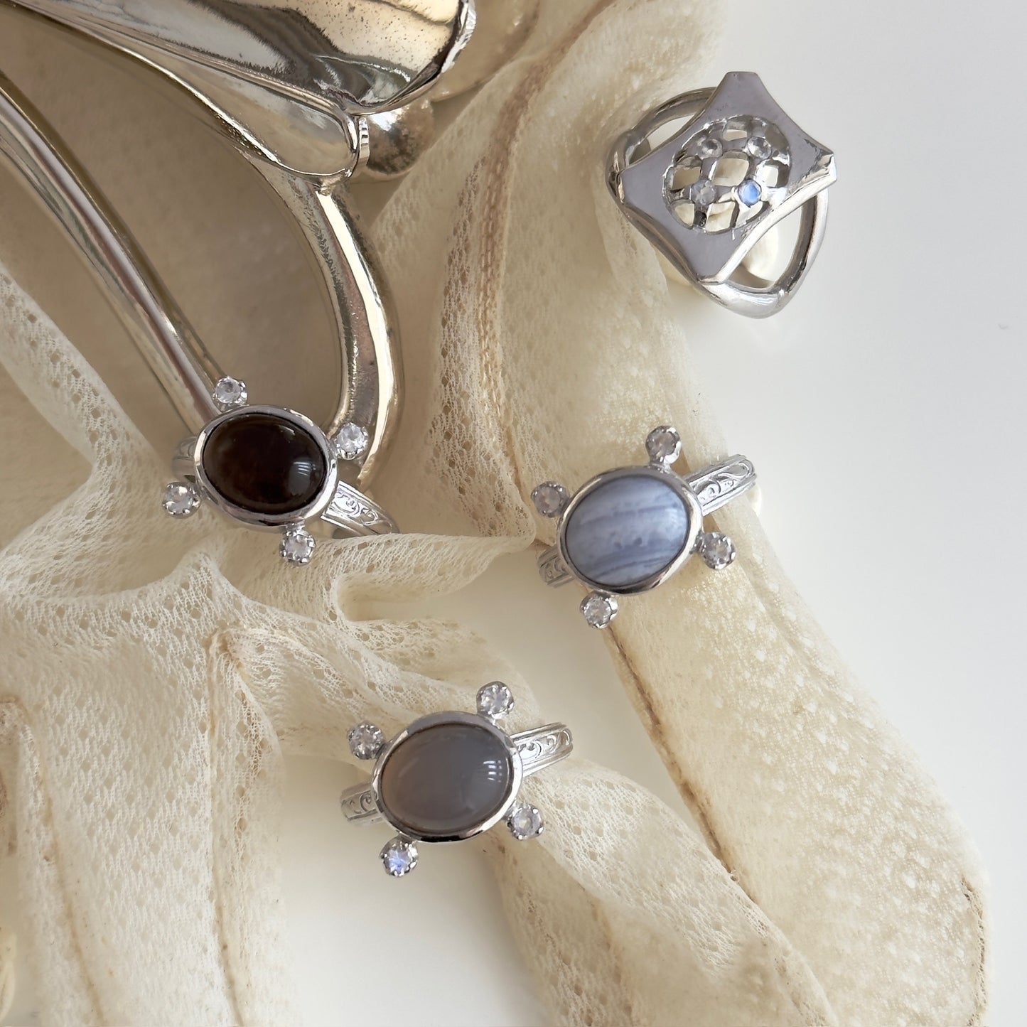 [ moon stone ] apple pie silver [ free size ]