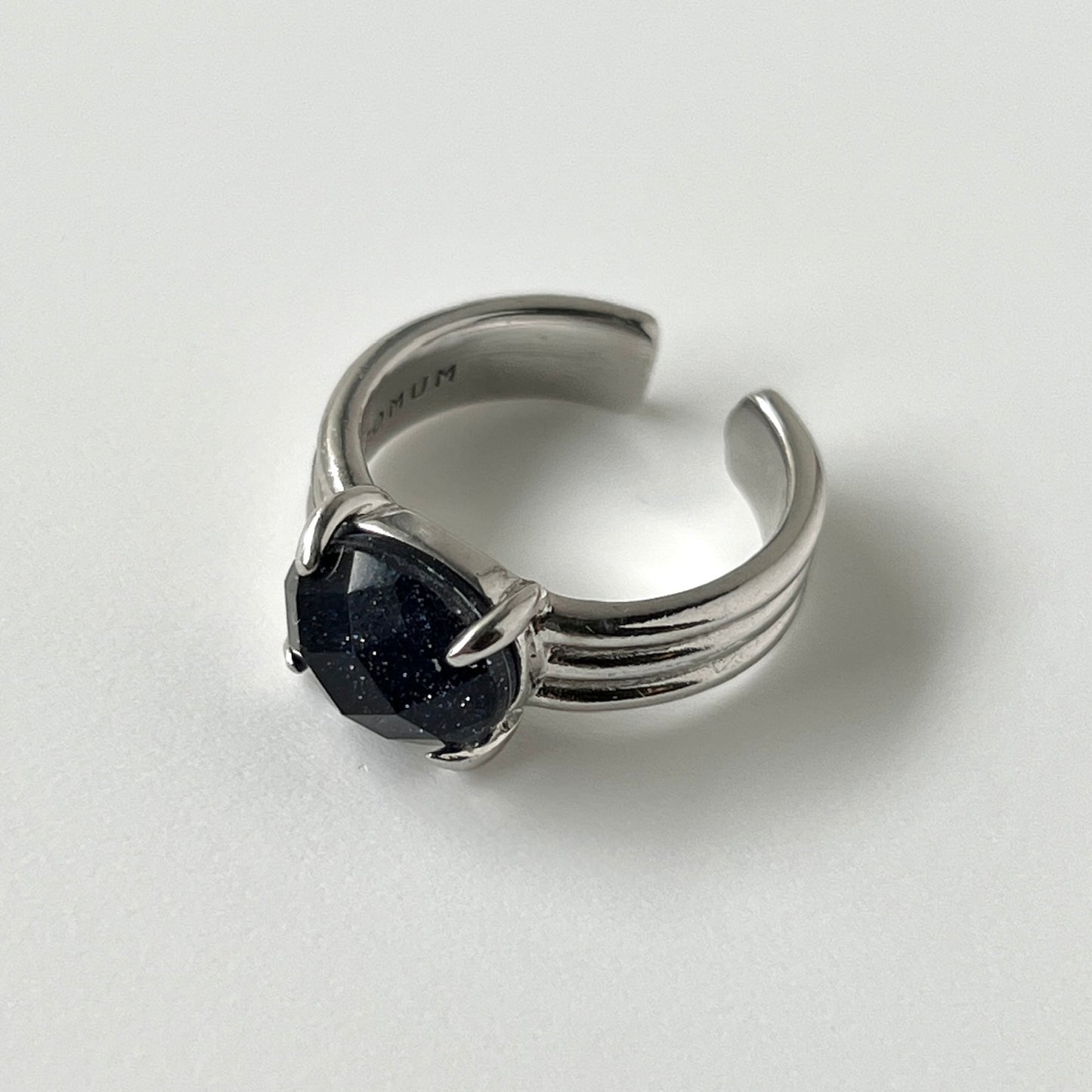 [ blue gold stone & crystal (multi-faceted) ] trois silver