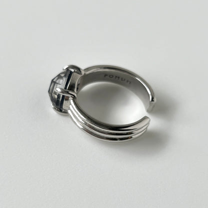 [ blue gold stone & crystal (multi-faceted) ] trois silver