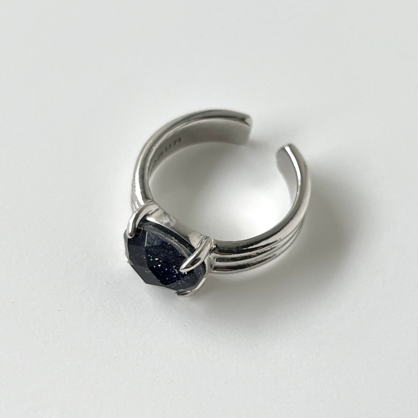 [ blue gold stone & crystal (multi-faceted) ] trois silver