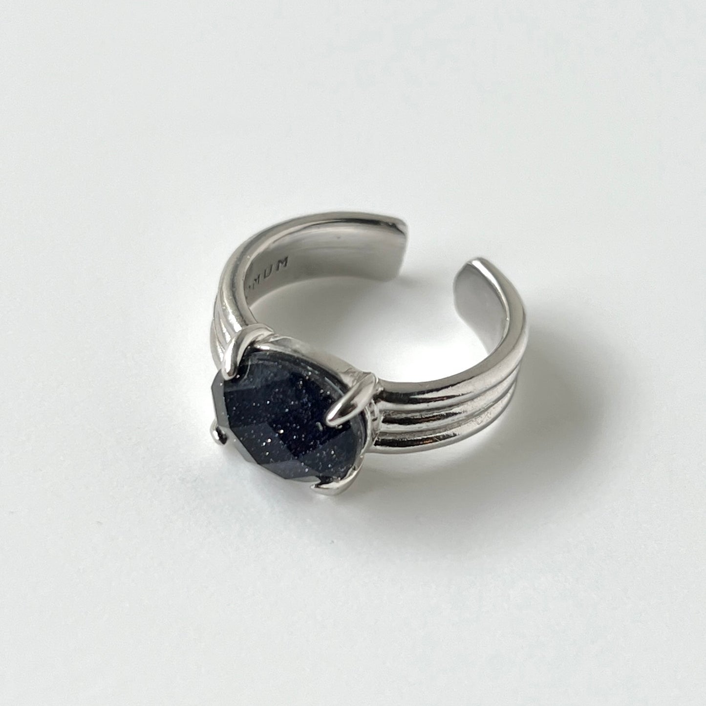 [ blue gold stone & crystal (multi-faceted) ] trois silver