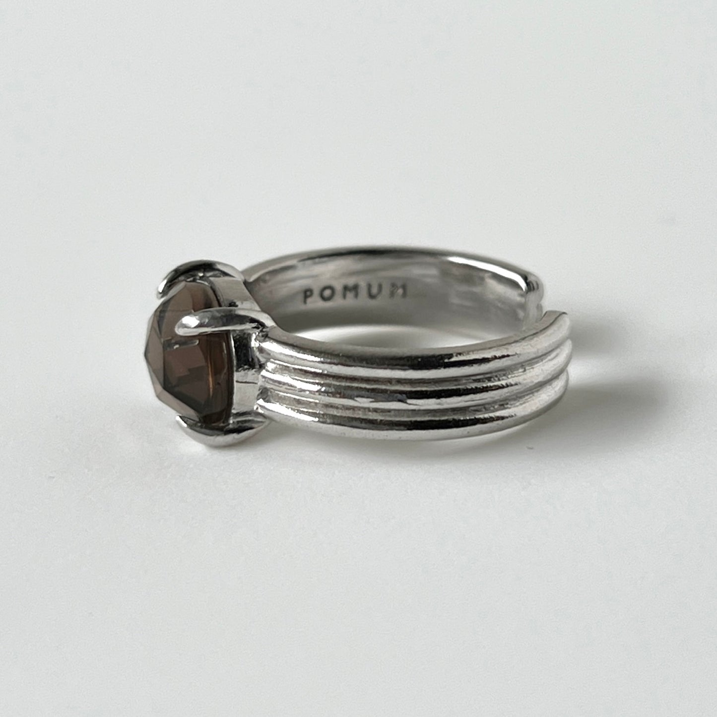 [ smoky quarz (multi-faceted) ] trois silver