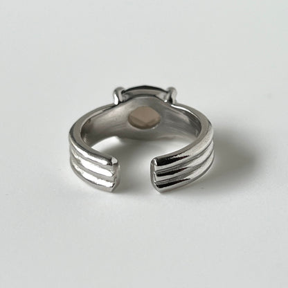 [ smoky quarz (multi-faceted) ] trois silver