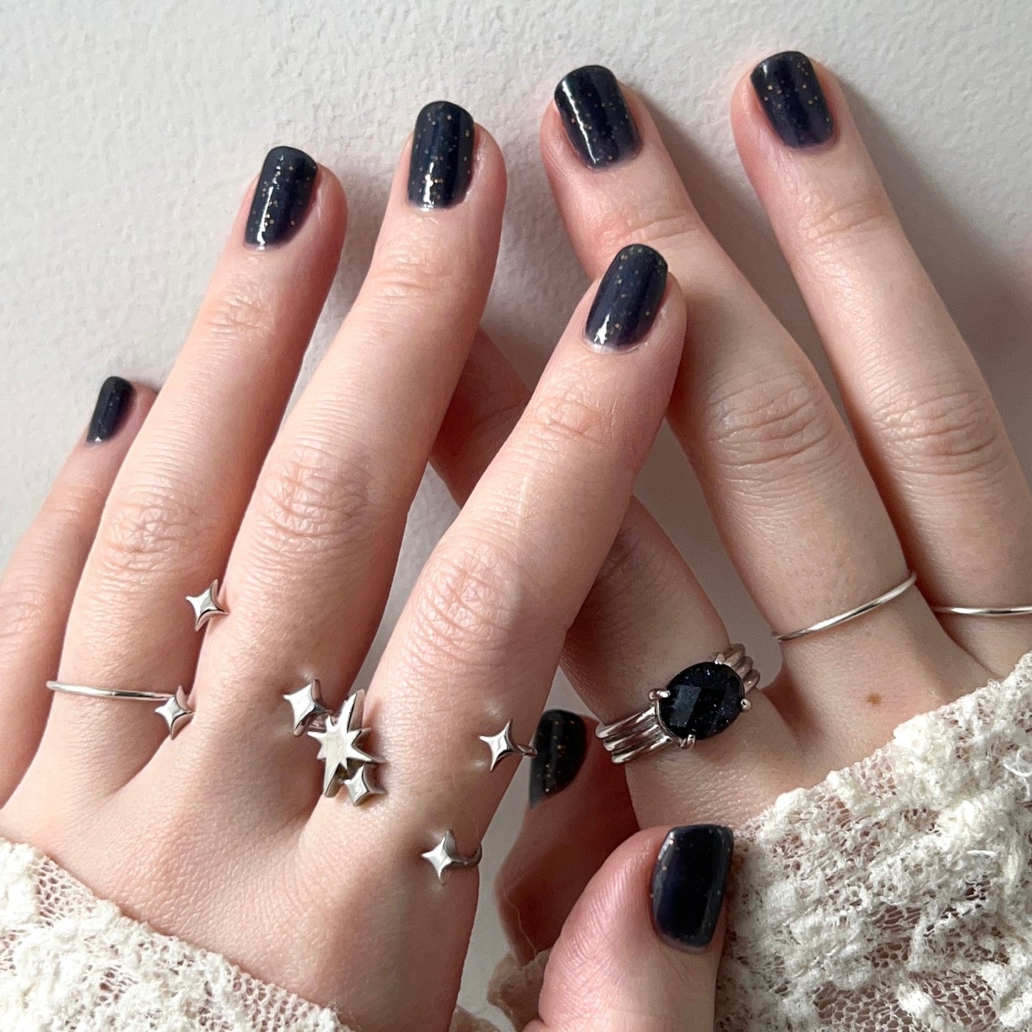 [ blue gold stone & crystal (multi-faceted) ] trois silver