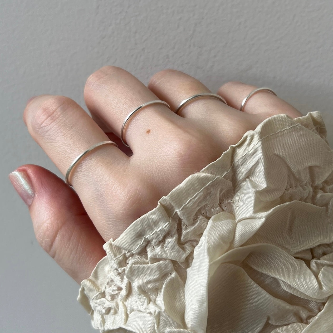 [silver] minimal four-ring [set]