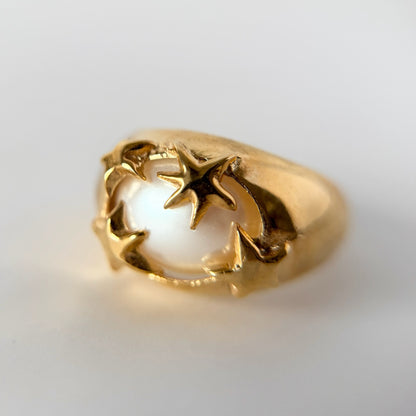 [ vintage pearl ] twinkle ring gold