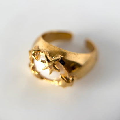 [ vintage pearl ] twinkle ring gold