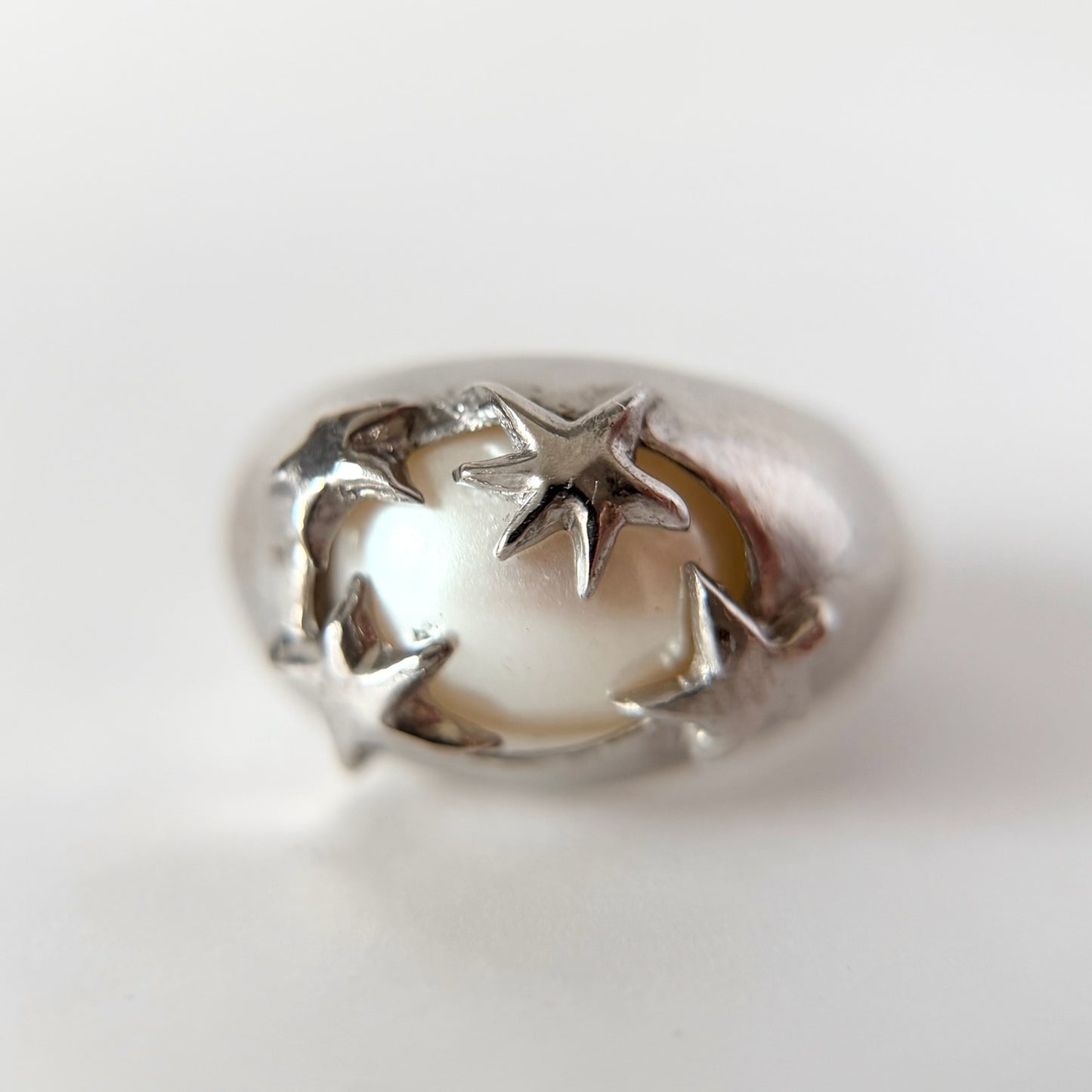 [ vintage pearl ] twinkle ring silver