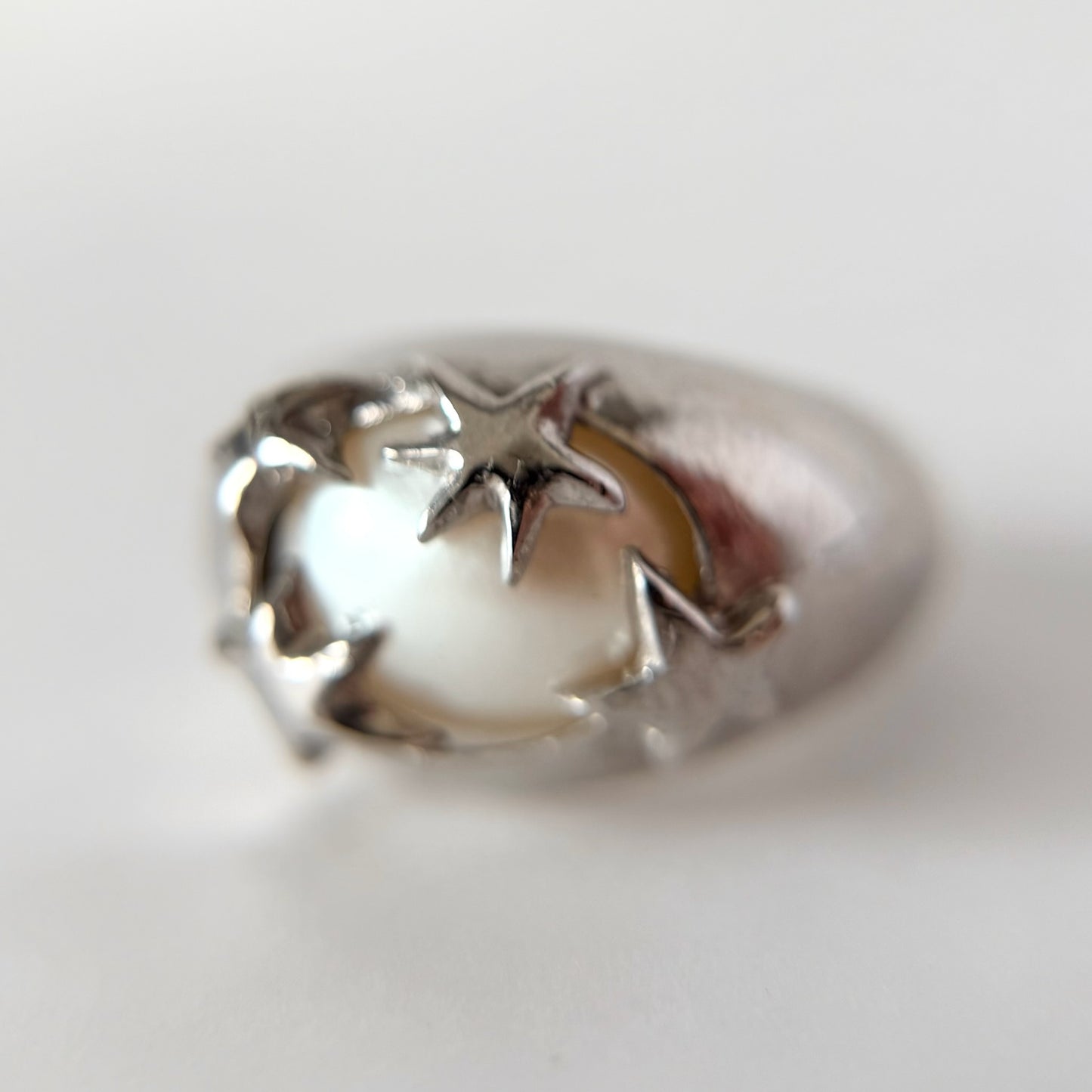 [ vintage pearl ] twinkle ring silver