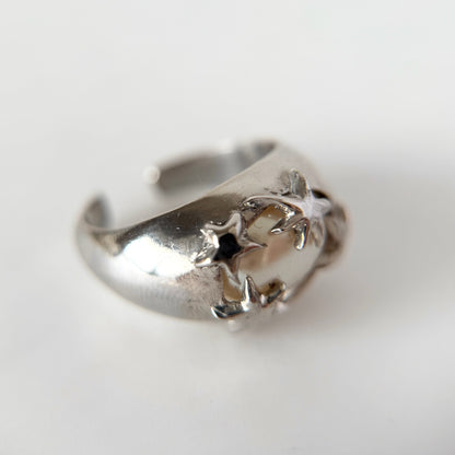 [ vintage pearl ] twinkle ring silver