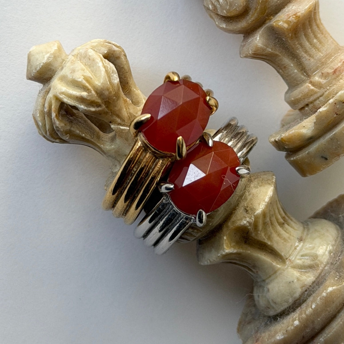[ red agate ] trois silver