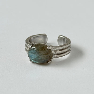 [ blue labradorite ] trois silver
