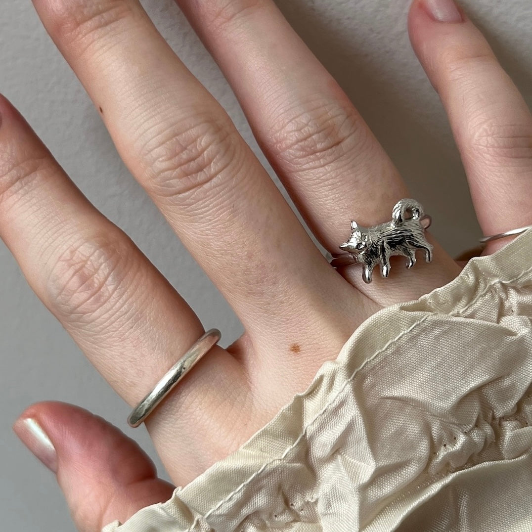 [ silver ] 猫 (歩) pinky ring