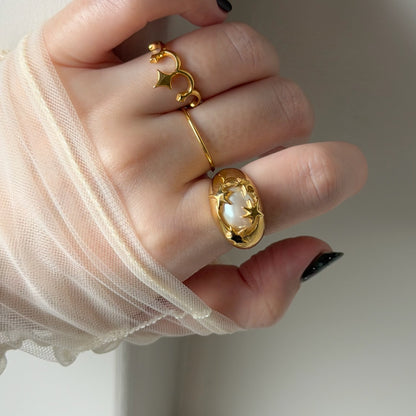 [ vintage pearl ] twinkle ring gold