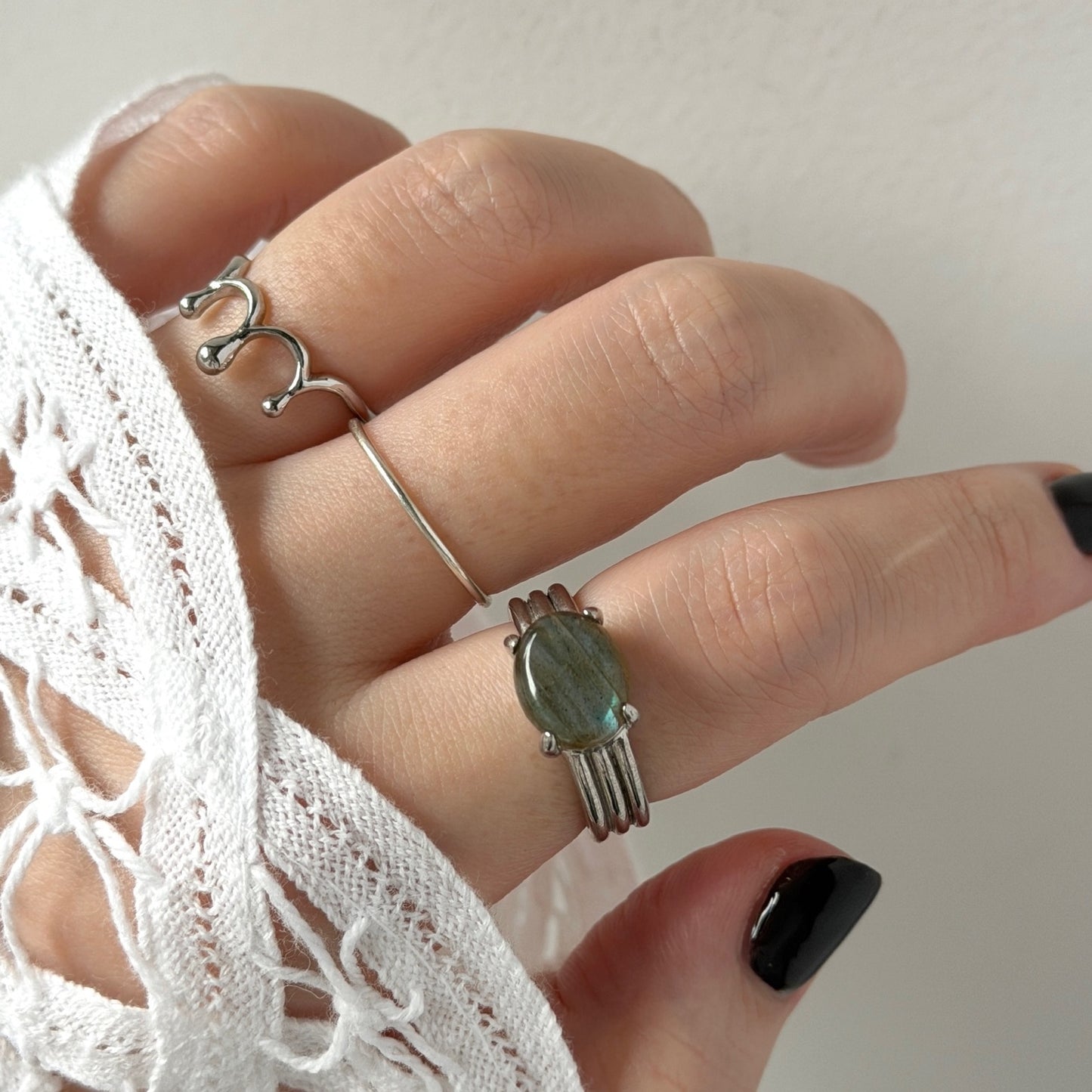 blue labradorite trois silver