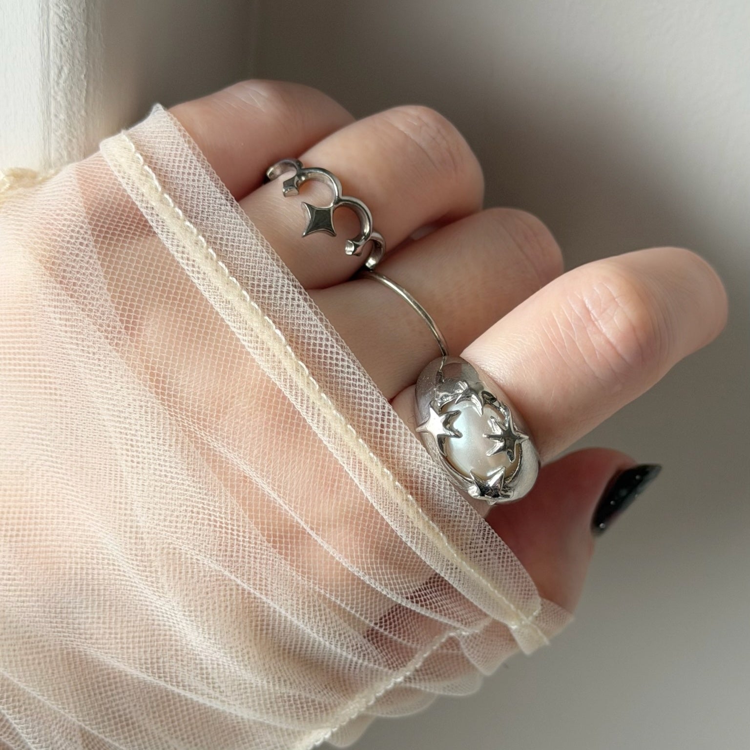tiara ring silver