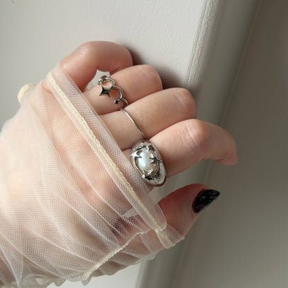 [ vintage pearl ] twinkle ring silver