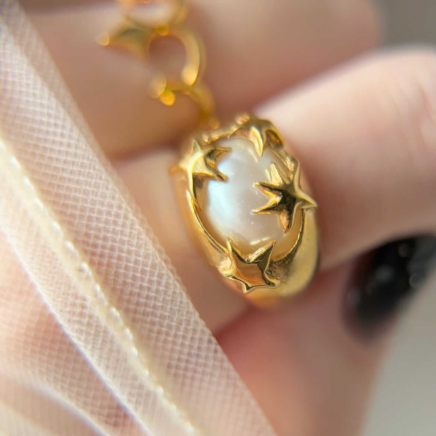 [ vintage pearl ] twinkle ring gold
