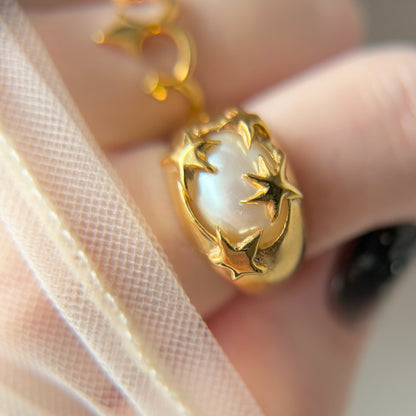 [ vintage pearl ] twinkle ring gold