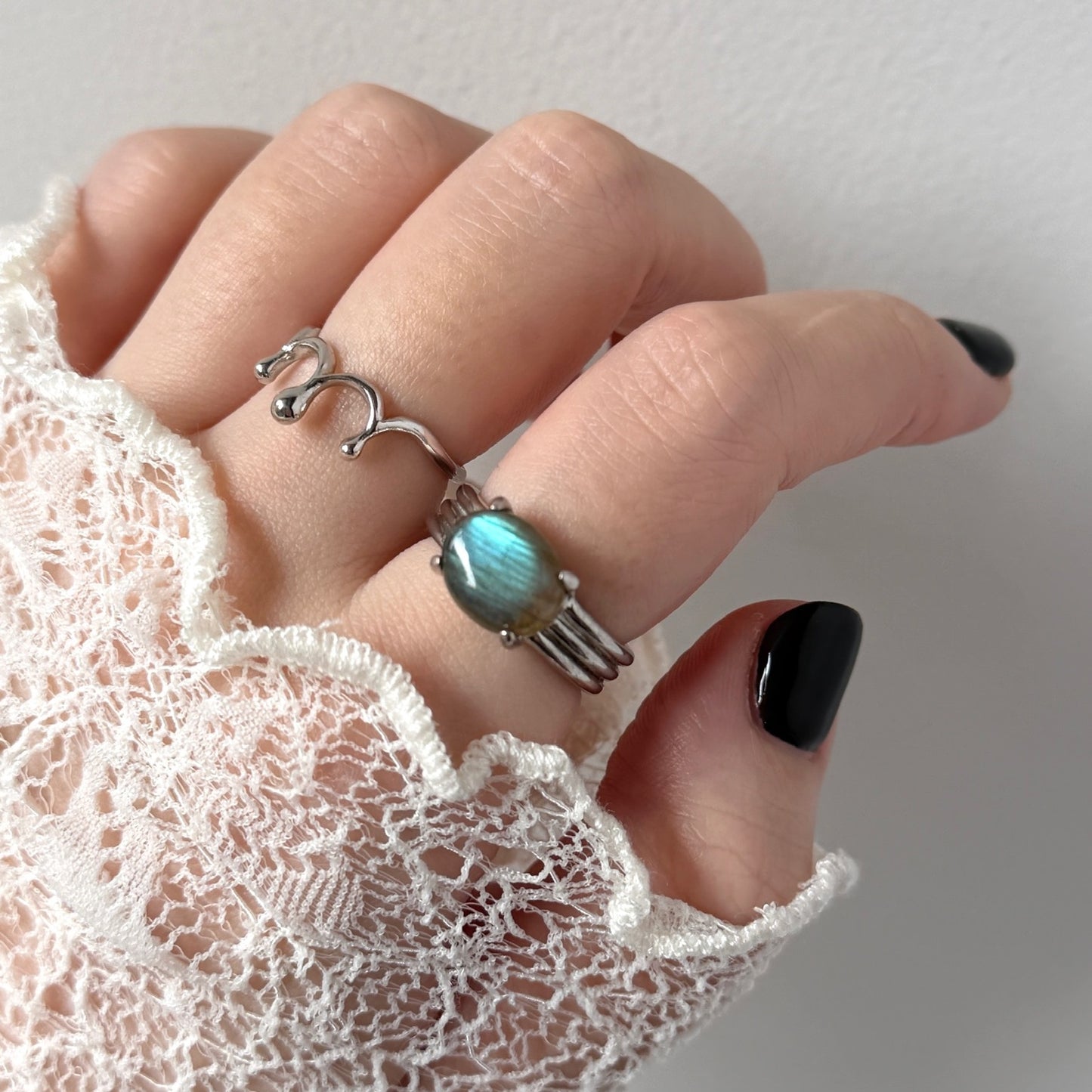 blue labradorite trois silver