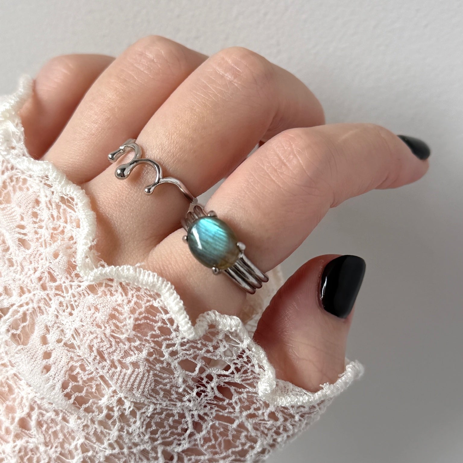 blue labradorite trois silver