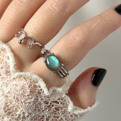 blue labradorite trois silver