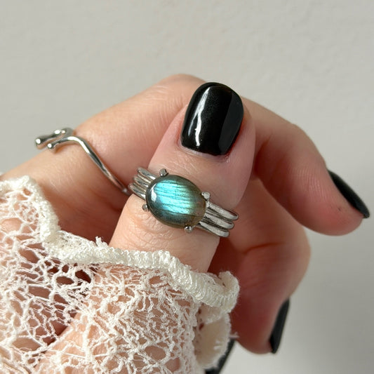 blue labradorite trois silver