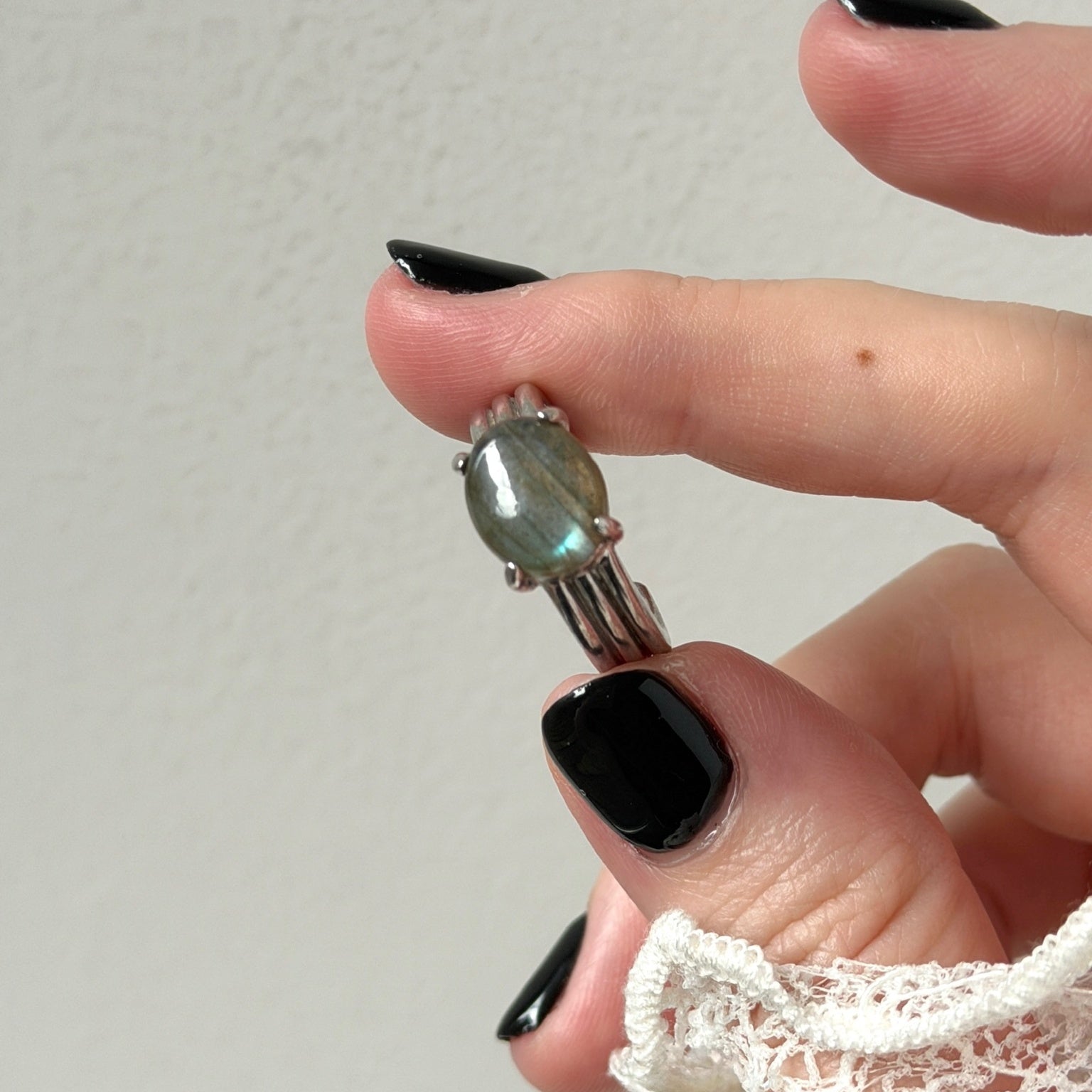 blue labradorite trois silver