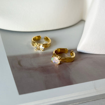 [ crystal ] um gold ring [ free size ]