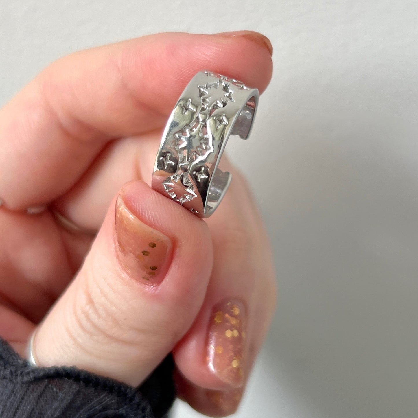 [ silver ] star lace ring [ free size ]