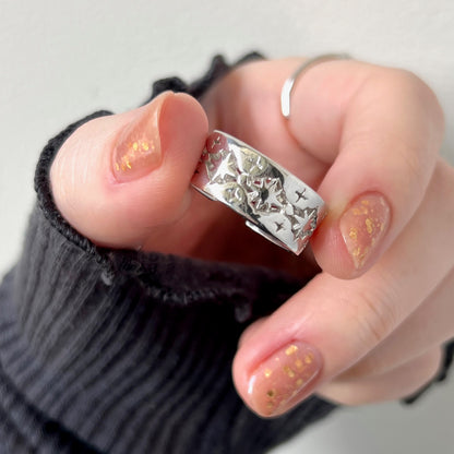[ silver ] star lace ring [ free size ]