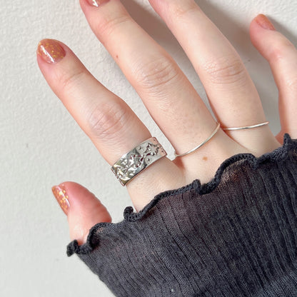 [ silver ] star lace ring [ free size ]