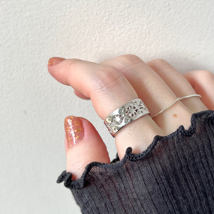 [ silver ] star lace ring [ free size ]