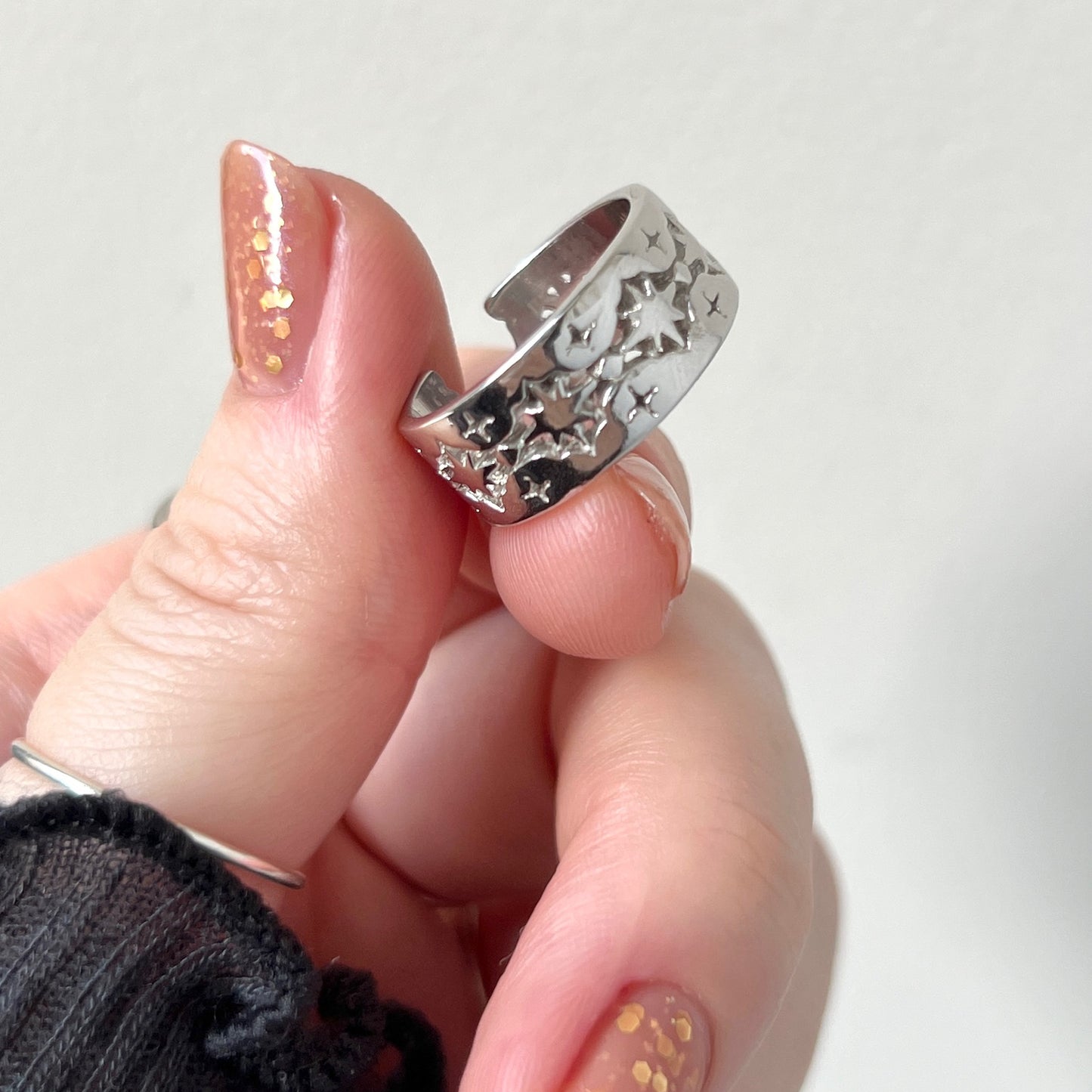 [ silver ] star lace ring [ free size ]