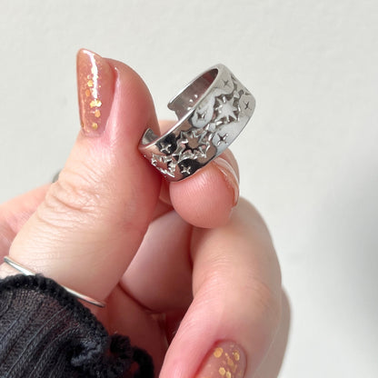 [ silver ] star lace ring [ free size ]