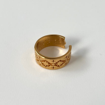 [ gold ] star lace ring [ free size ]