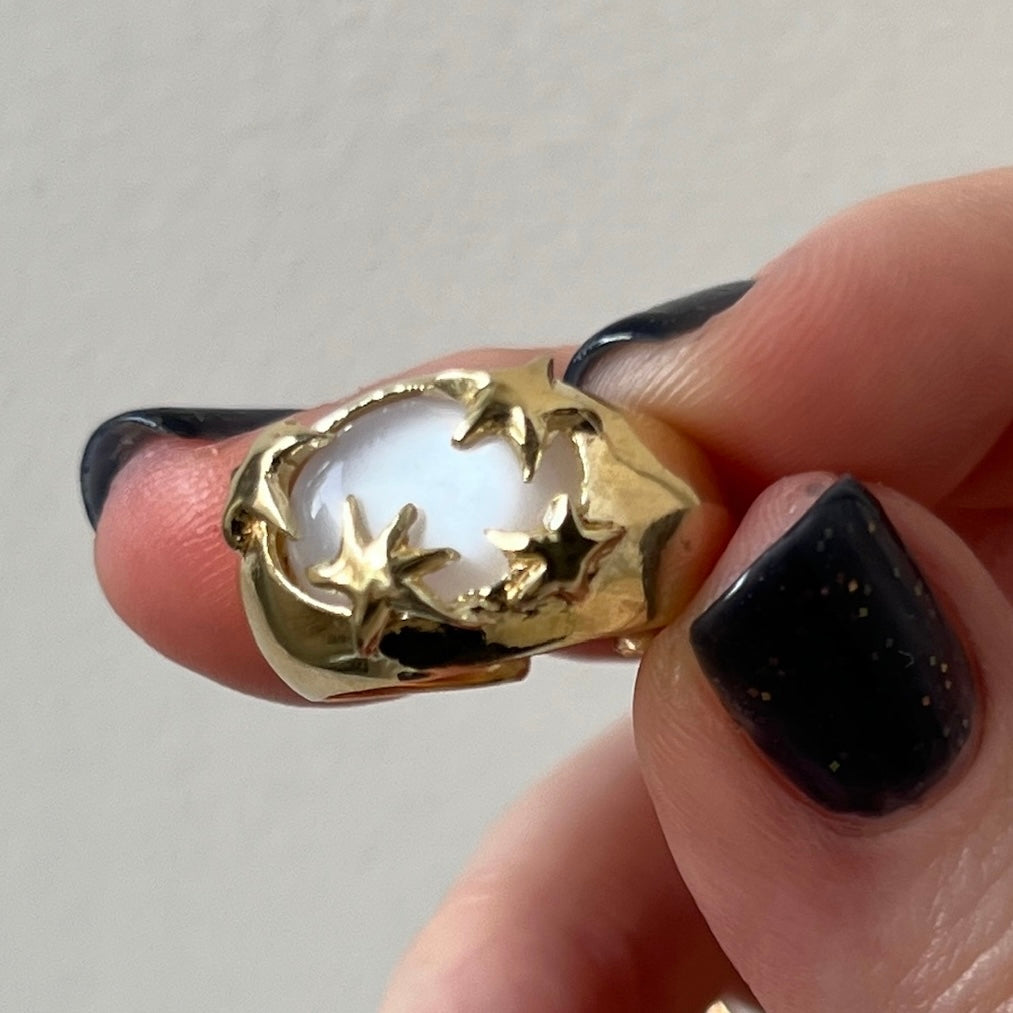 [ white moon stone ] twinkle ring gold