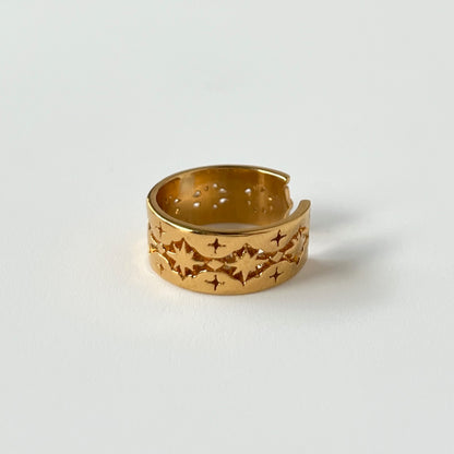 [ gold ] star lace ring [ free size ]
