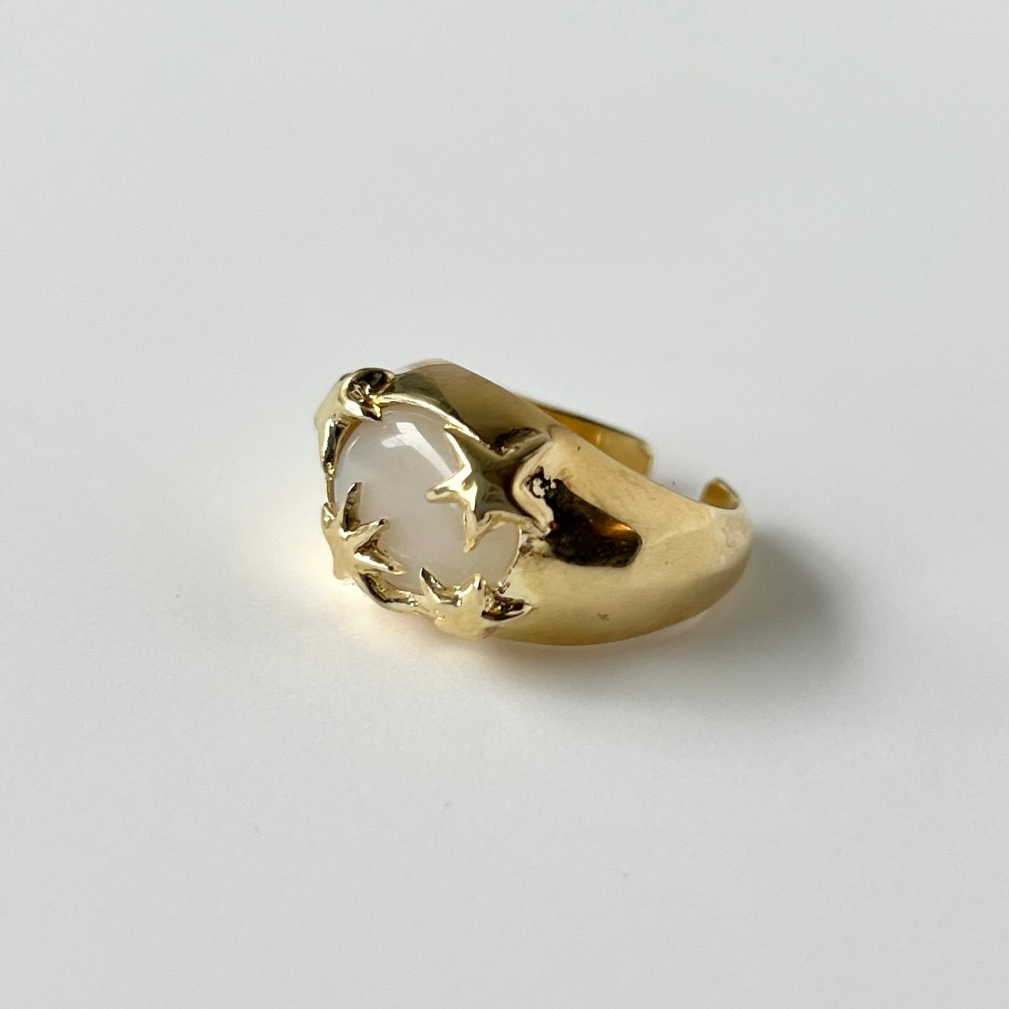 [ white moon stone ] twinkle ring gold