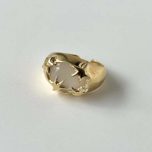 [ white moon stone ] twinkle ring gold