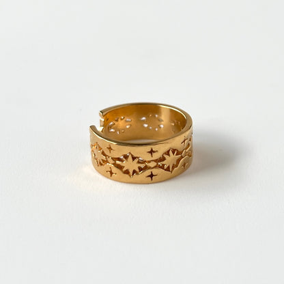 [ gold ] star lace ring [ free size ]