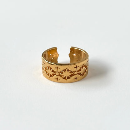 [ gold ] star lace ring [ free size ]