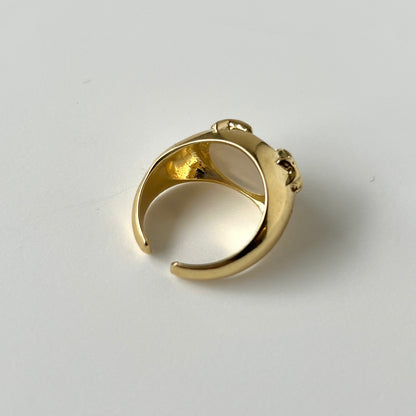 [ white moon stone ] twinkle ring gold