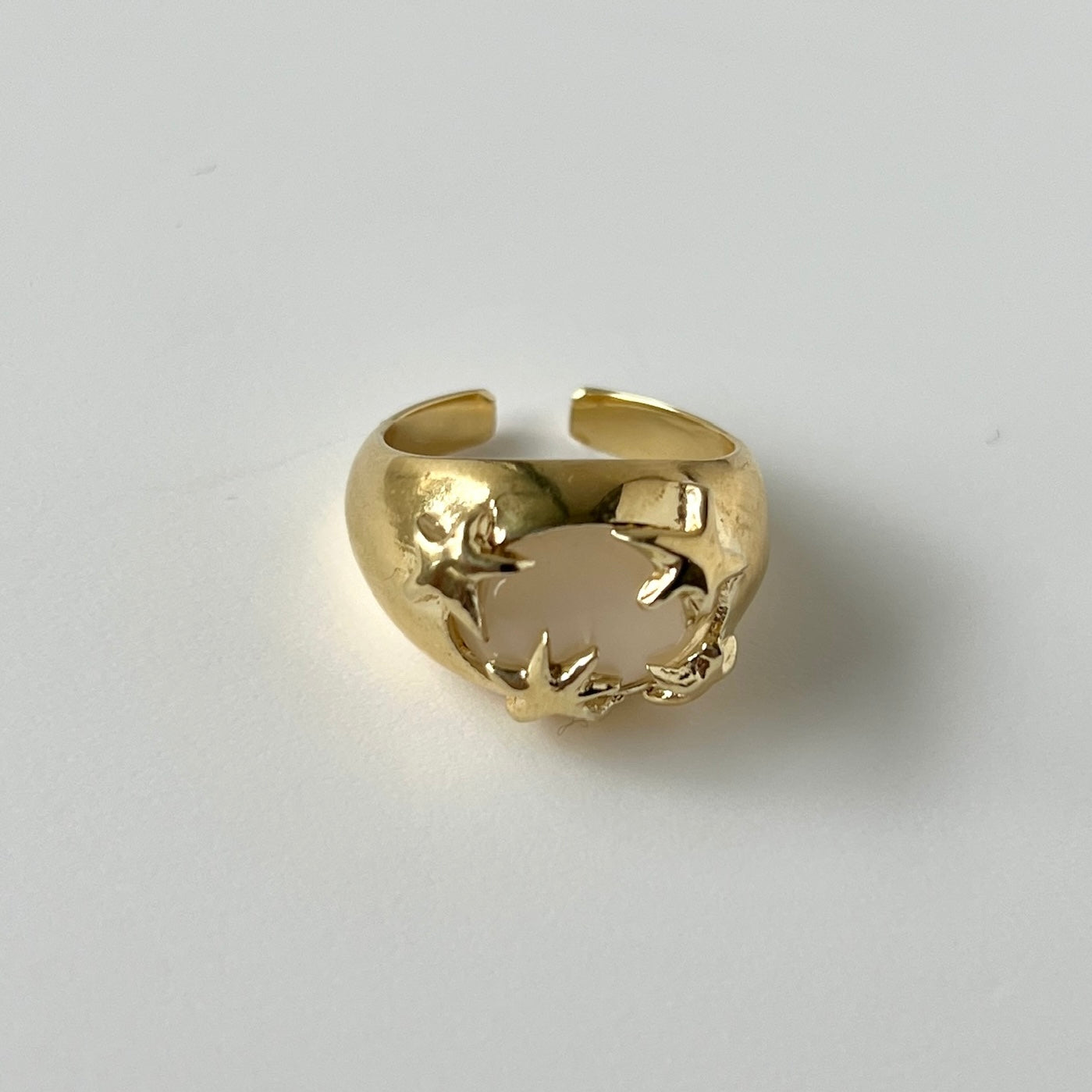 [ white moon stone ] twinkle ring gold