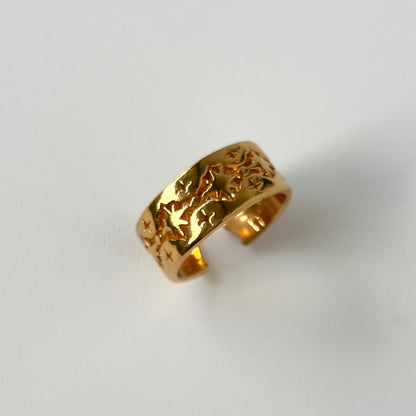 [ gold ] star lace ring [ free size ]