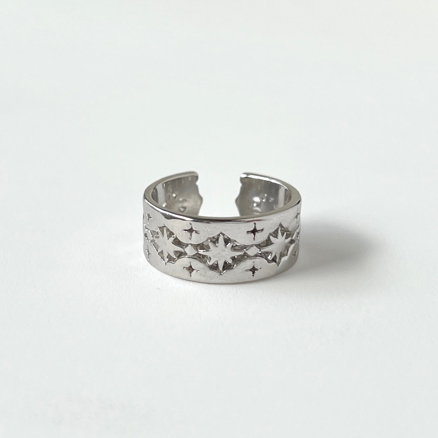 [ silver ] star lace ring [ free size ]