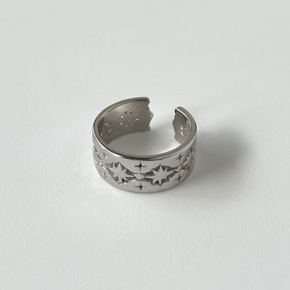 [ silver ] star lace ring [ free size ]