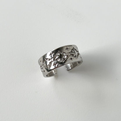 [ silver ] star lace ring [ free size ]