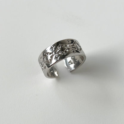 [ silver ] star lace ring [ free size ]